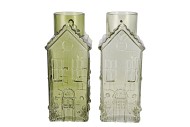 MILLE GREEN VASE HOUSE 13X13X30CM NM
