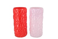 KIKKI RED PINK VASE HEART 11X22CM NM