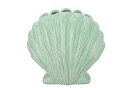 SHELLA GREEN VASE SCALLOP 26X15X26CM