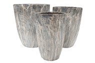 MONTY GREY POT FLOWER LONG S/3 37X46/31X43/24X40CM NM