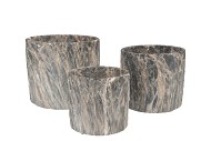 MONTY GREY POT CILINDER S/3 20X19/18X16/14X13CM NM