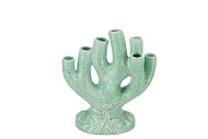 SHELLA GREEN VASE CORAL 27X25X30CM