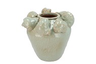 SHELLA LIGHT GREEN VASE 24X24X23CM