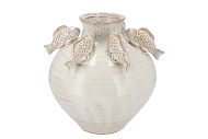 PEARL SEA GREY VASE FISH 25X25X27CM NM