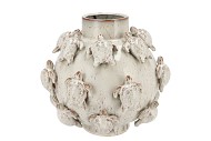 PEARL SEA WHITE VASE TURTLE 32X32X30CM NM