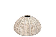 PEARL GREY VASE URCHIN 10X10X6CM NM