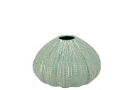 PEARL GREEN VASE URCHIN 10X10X6CM NM