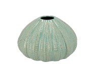 PEARL GREEN VASE URCHIN 16X16X10CM NM