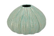 PEARL GREEN VASE URCHIN 22X22X14CM NM