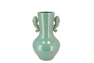 PEARL SEA GREEN VASE SEAHORSE 19X19X30CM NM