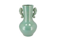 PEARL SEA GREEN VASE SEAHORSE 23X23X38CM NM