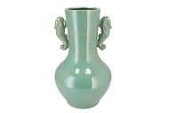 PEARL SEA GREEN VASE SEAHORSE 26X26X45CM NM
