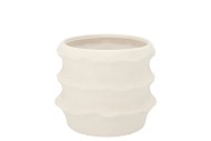 JUNIA WHITE STRUCTURE POT 13X13X10CM