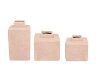 LISBOA PINK VASE CUBE S/3 10X10/10X16/10X22 NM