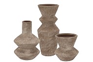 LISBOA BROWN VASE BUBBLE S/3 11X11/11X16/10X24 NM