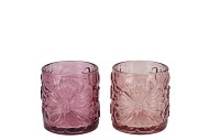 MILLE SAND/OLD PINK T-LIGHT 9X9X10CM NM