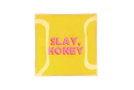 PLATE SQUARE SLAY, HONEY 18X18X2CM NM