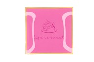 PLATE SQUARE LIFE IS SWEET 18X18X2CM NM