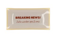 PLATE RECTANGLE BREAKING NEWS! 20X10X2CM NM