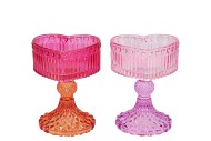 AMOUR FUCHSIA MIX T-LIGHT HEART ASS 10X9X13CM NM