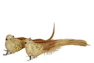DECO SHINE BIRD CLIP COZY GOLD 16CM P/2