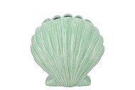 SHELLA GREEN VASE SCALLOP 21X12X21CM