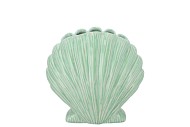 SHELLA GREEN VASE SCALLOP 16X8X16CM