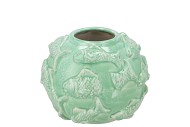 SHELLA GREEN VASE FISH 18X18X14CM