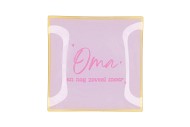 PLATE SQUARE OMA EN NOG VEEL MEER 18X18X2CM NM