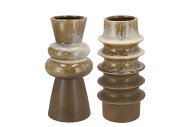 DION BROWN VASE SPARKLE ASS 13X13X26CM NM