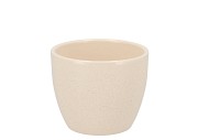 CERAMIC BEIGE STONE POT 7X6CM