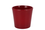 CERAMIC WINE RED SHINY POT ORCHID 14X12,5CM