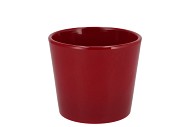 CERAMIC WINE RED SHINY POT 13X12CM