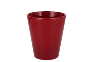 CERAMIC WINE RED SHINY POT ORCHID 15X15CM