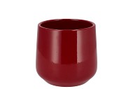 CERAMIC WINE RED SHINY POT ORCHID BERLIN 14X13,5CM