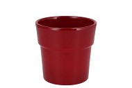 CERAMIC WINE RED SHINY POT ORCHID EDGE 13X12,5CM