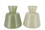 BEAU GREEN CONE NECK VASE ASS 30X30X32CM