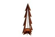RUSTY RUST TREE WITH CANDLE HOLDER 20X19X45CM