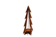 RUSTY RUST TREE WITH CANDLE HOLDER 17X16X35CM