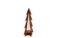 RUSTY RUST TREE WITH CANDLE HOLDER 14X12X25CM