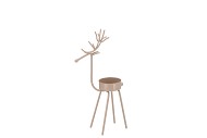 RUSTY SAND DEER WITH CANDLE HOLDER 11X7X21CM