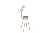 RUSTY SAND DEER WITH CANDLE HOLDER 12X7X25CM