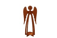 RUSTY RUST ANGEL WITH CANDLE HOLDER 17X11X34CM