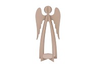 RUSTY SAND ANGEL WITH CANDLE HOLDER 18X12X42CM