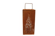 RUSTY RUST XMAS CANDLE HOLDER 18X18X40CM