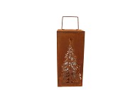RUSTY RUST XMAS CANDLE HOLDER 14X14X30CM