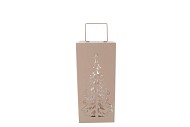 RUSTY SAND XMAS CANDLE HOLDER 14X14X30CM
