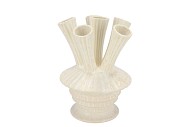 MAYSA OFFWHITE VASE TUBES 21X21X28CM NM