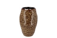 DANA BROWN CAT EYE VASE 17X17X26CM