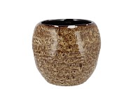 DANA BROWN CAT EYE POT 16X16X14CM
